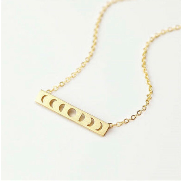 3/$30 NEW! Dainty Moon Phase Necklace Bar Pendant - Picture 2 of 5